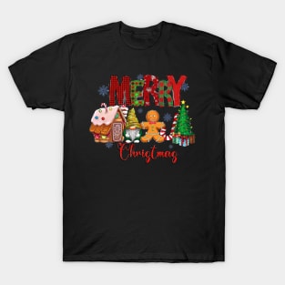 Merry Christmas Candy House Lemon Gnome Gingerbread Pajamas T-Shirt